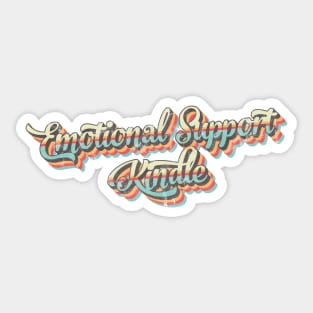 This Is My Emotional Support Kindle | Retro Striped Text Sticker